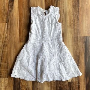 Girls Knitworks Eyelet White Dress Size 6